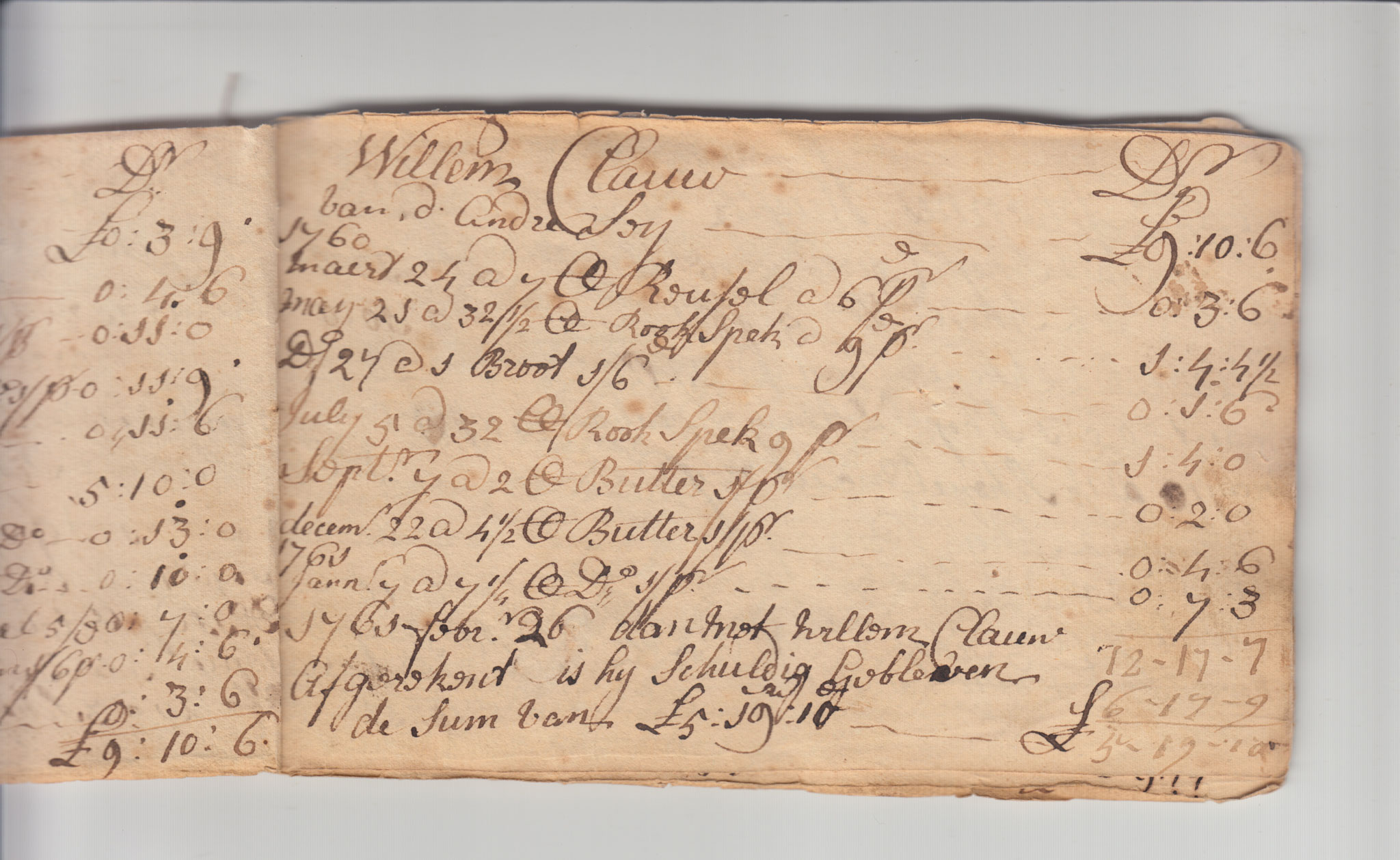 BH105 Pg 3, 1759-1771 & 1783 - Farm Sales Account Book